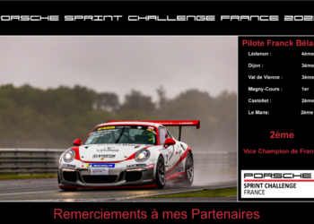 Porsche Sprint Challenge France : Franck Bélard vice champion de France