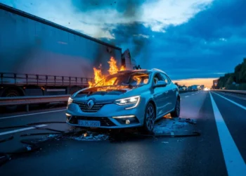 En Savoie, une Renault Mégane en flammes roule 3 km sur l'A43 sans personne au volant
