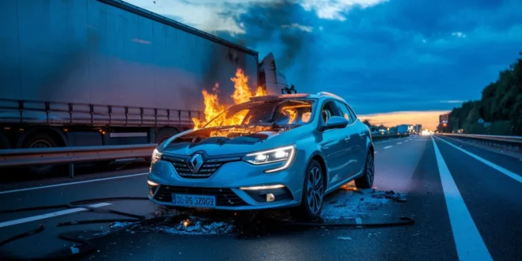 En Savoie, une Renault Mégane en flammes roule 3 km sur l'A43 sans personne au volant