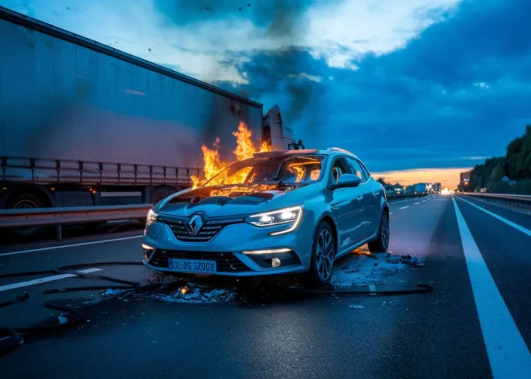 En Savoie, une Renault Mégane en flammes roule 3 km sur l'A43 sans personne au volant